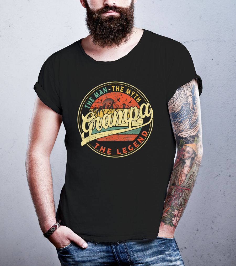 The Man The Myth The Legend Grampa Vintage Sunset T-Shirt