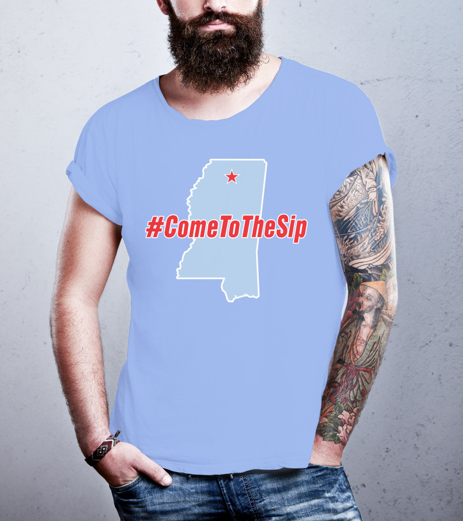 Ole Miss Come To The Sip Hashtag Mississippi Map Star T-Shirt
