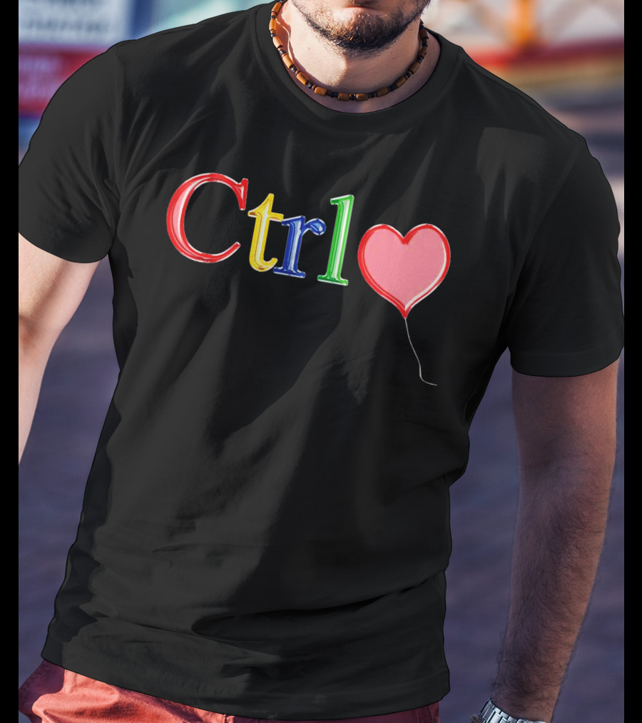 Ctrl Heart Balloon Colorful Letters T-Shirt