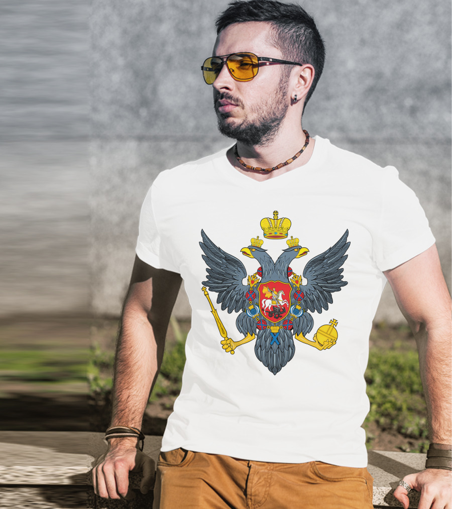 Coat Of Arms Of Russia Double-Headed Eagle Emblem T-Shirt