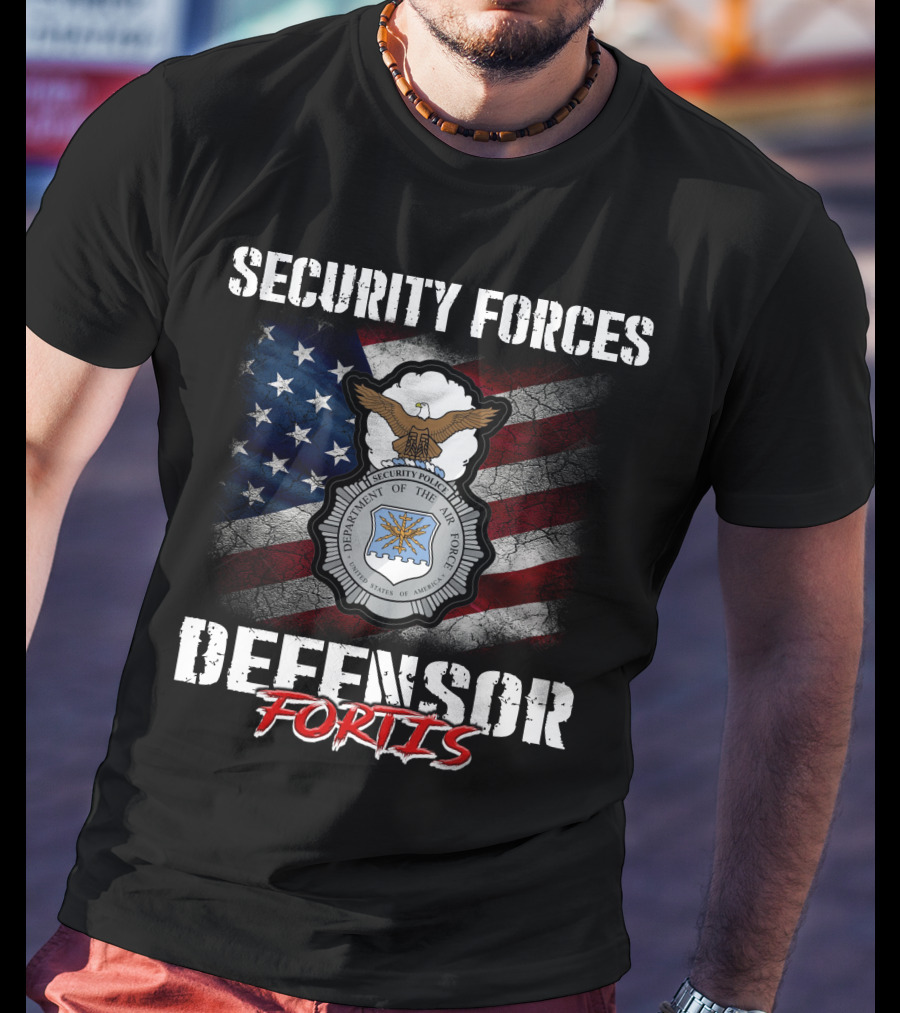 Security Forces Defensor Fortis United States Air Force Flag Badge T-Shirt