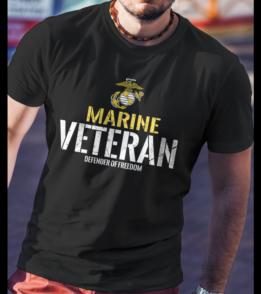 Marine Veteran Defender Of Freedom T-Shirt