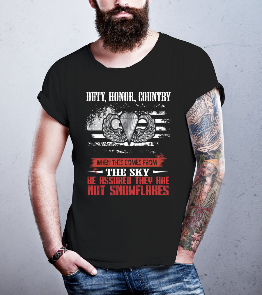 Duty Honor Country Paratrooper Sky Assurance Not Snowflakes T-Shirt