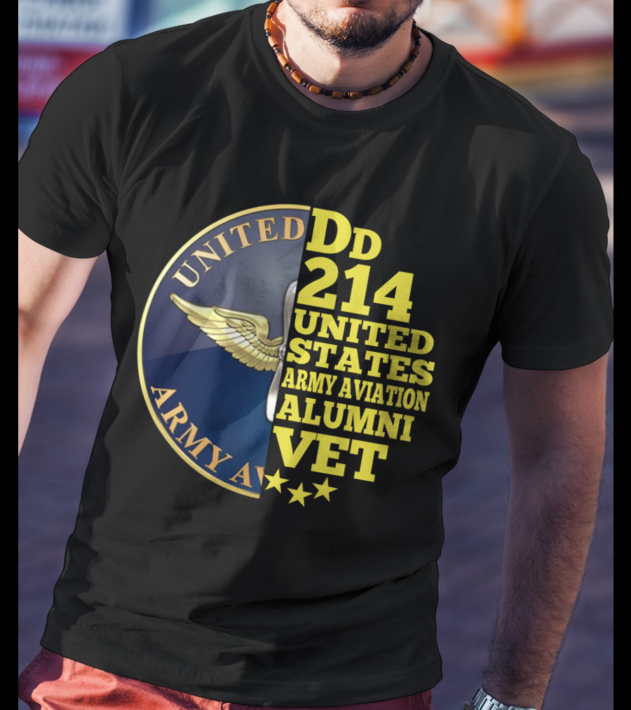 Dd 214 United States Army Aviation Alumni Vet Stars T-Shirt