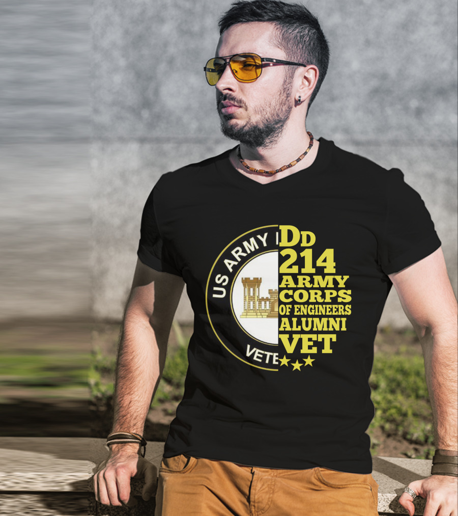 Dd 214 Army Corps Of Engineers Alumni Vet Us Army Veteran T-Shirt
