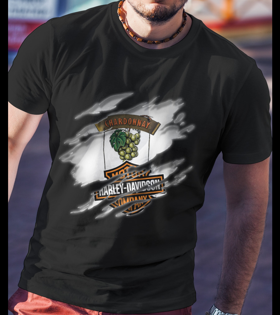 Chardonnay Harley Davidson Grapes Motorcycle T-Shirt