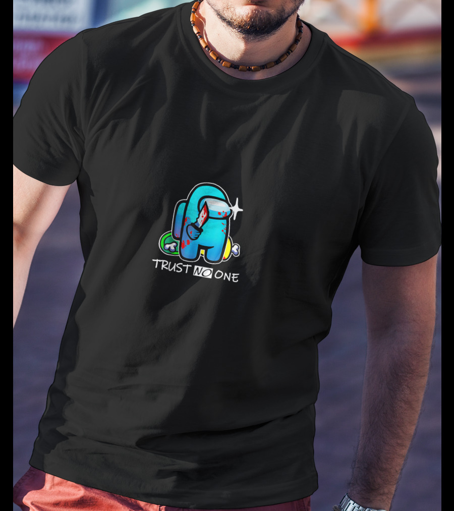 Among Trust No One Stabbing Character T-Shirt