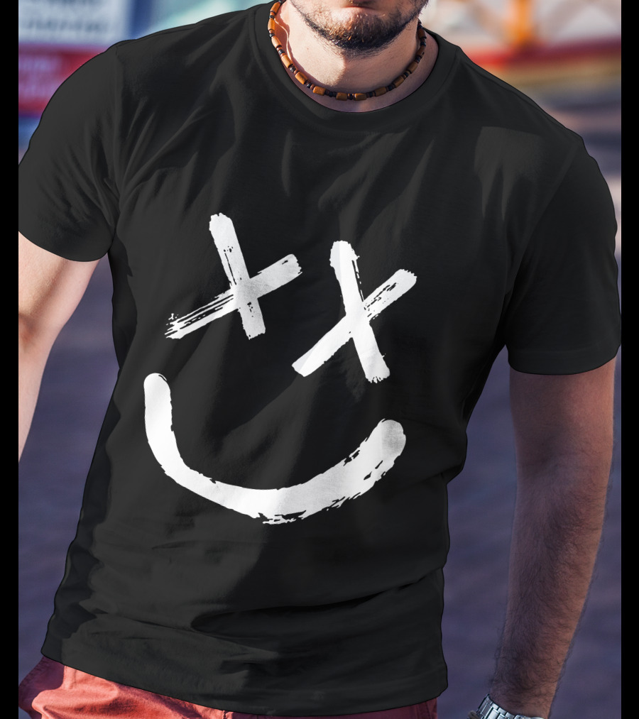 Reverse Smile Distressed Face T-Shirt