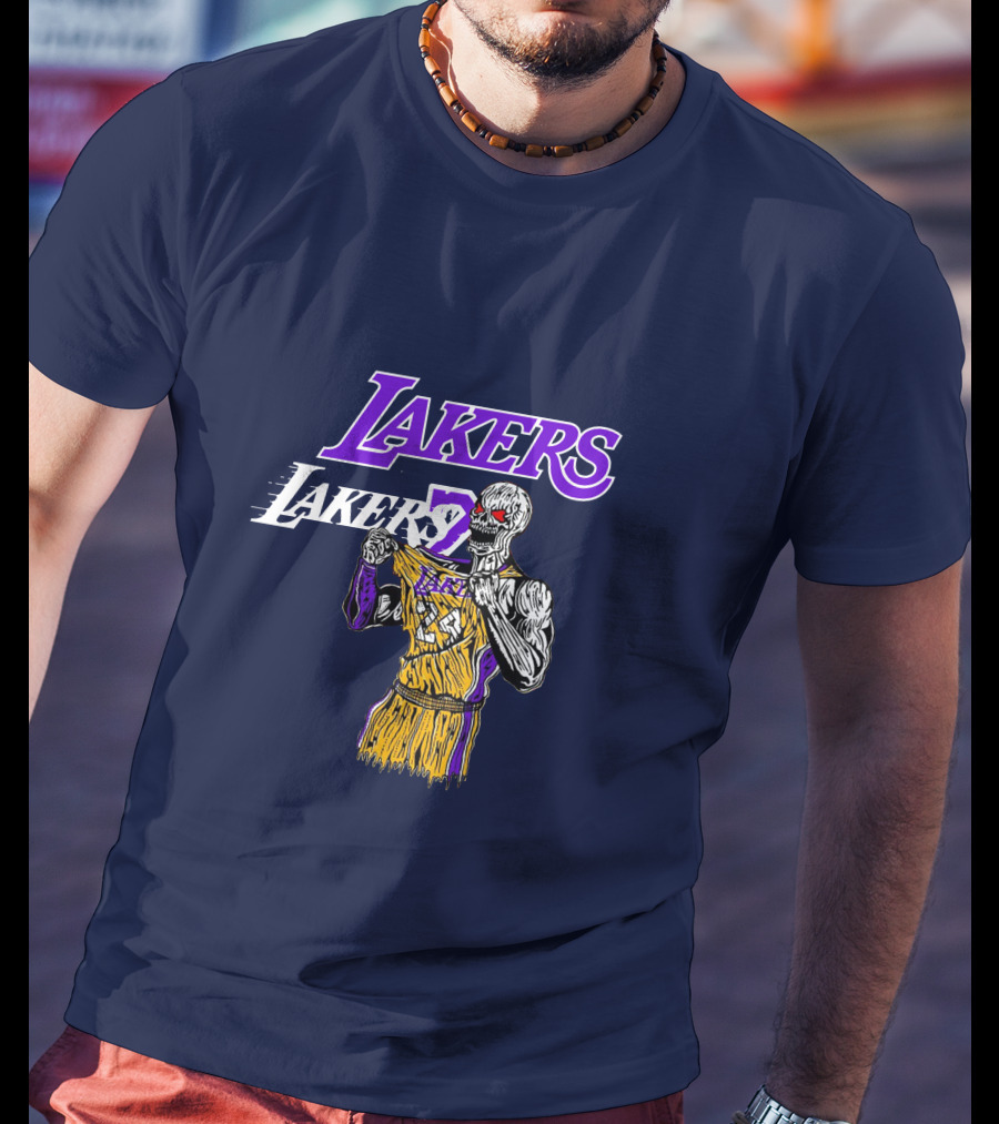Warren Lotas Lakers Skeleton Basketball Player L7 T-Shirt