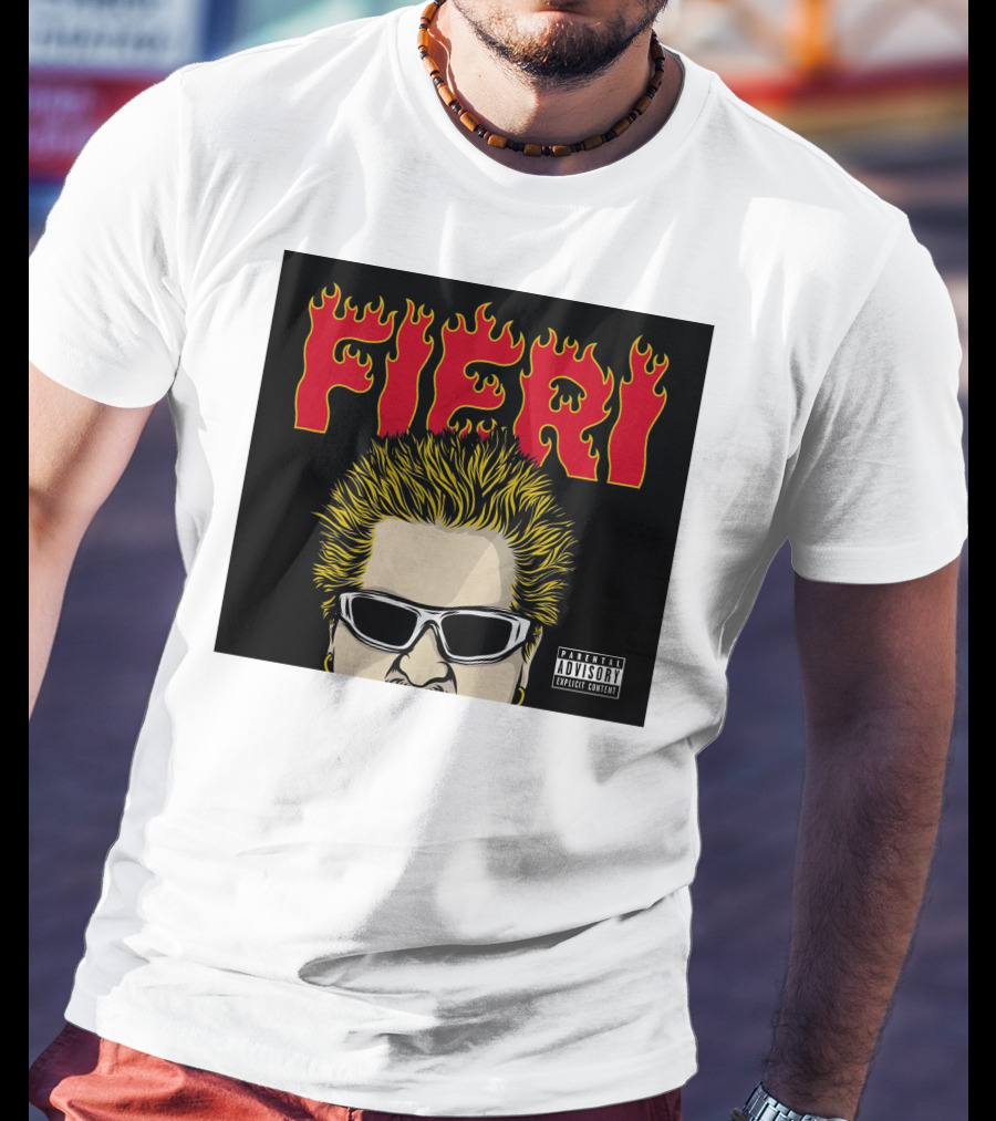 Fieri Flavortown Guyfieristore Merch Retro Flames Sunglasses T-Shirt