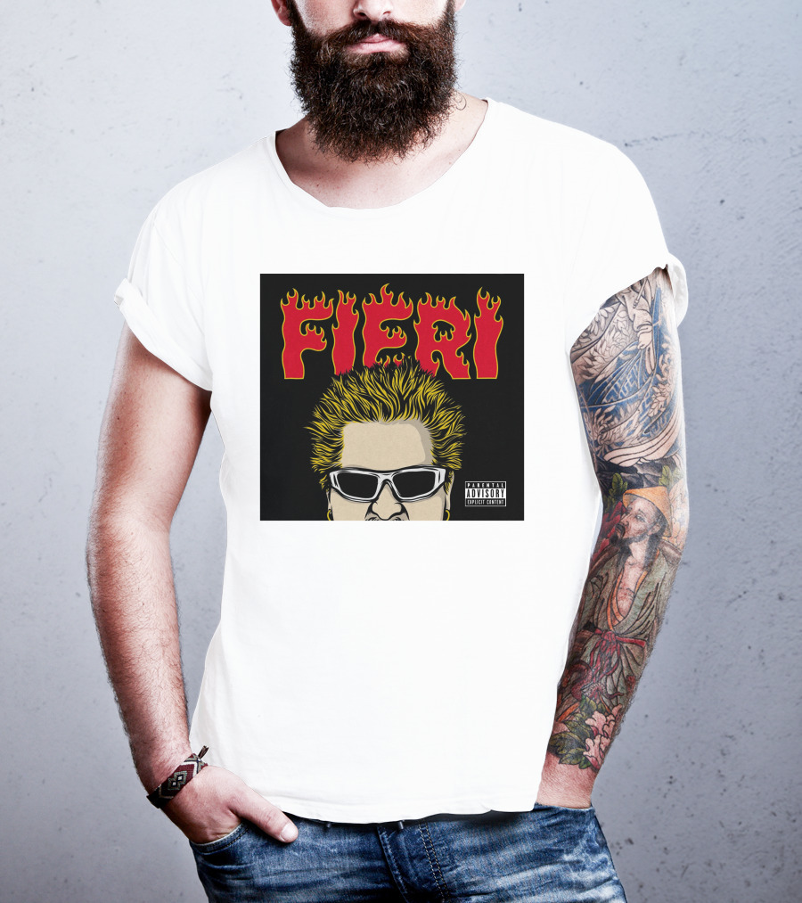Fieri Flavortown Guyfieristore Merch Retro Flames Sunglasses T-Shirt