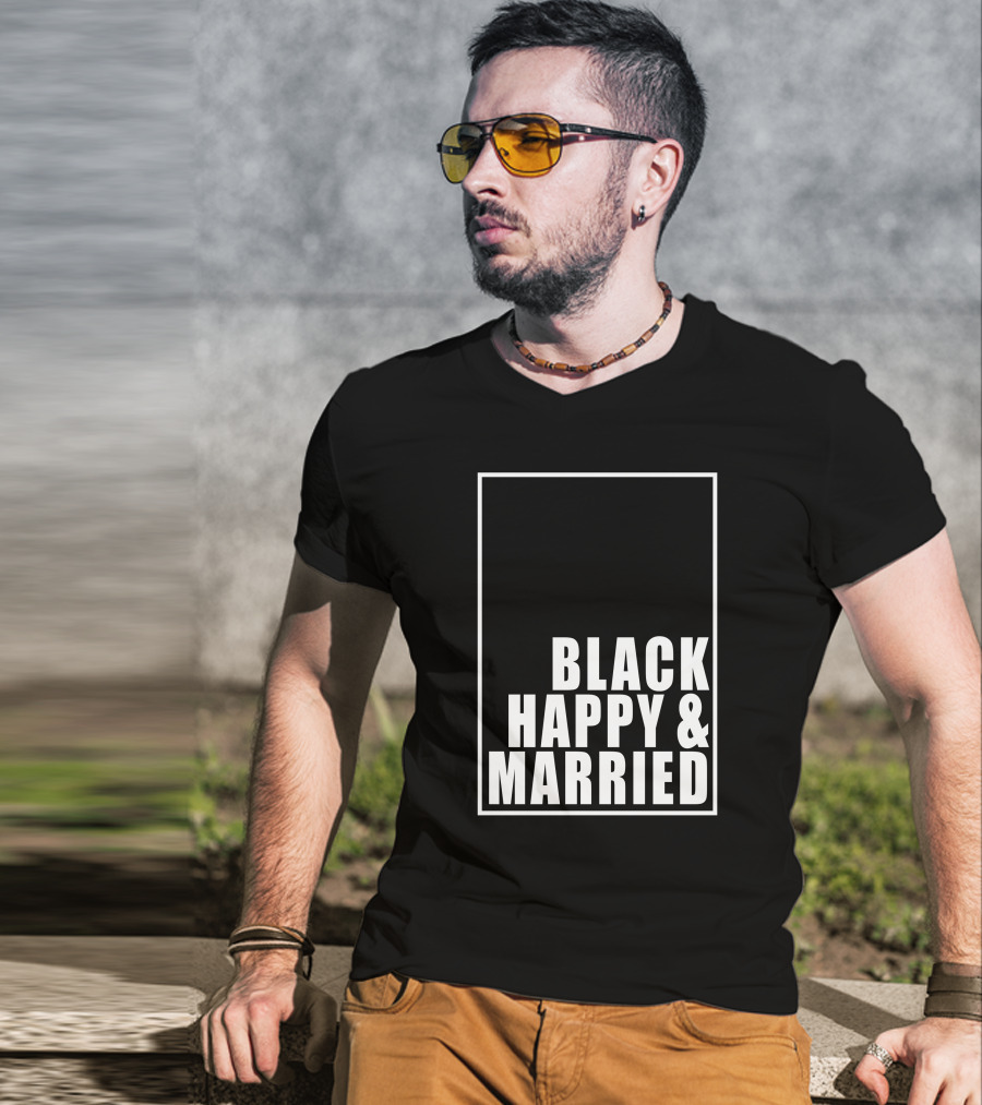 Black Happy And Married T-Shirt