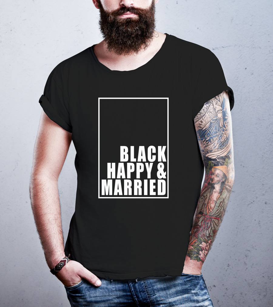 Black Happy And Married T-Shirt