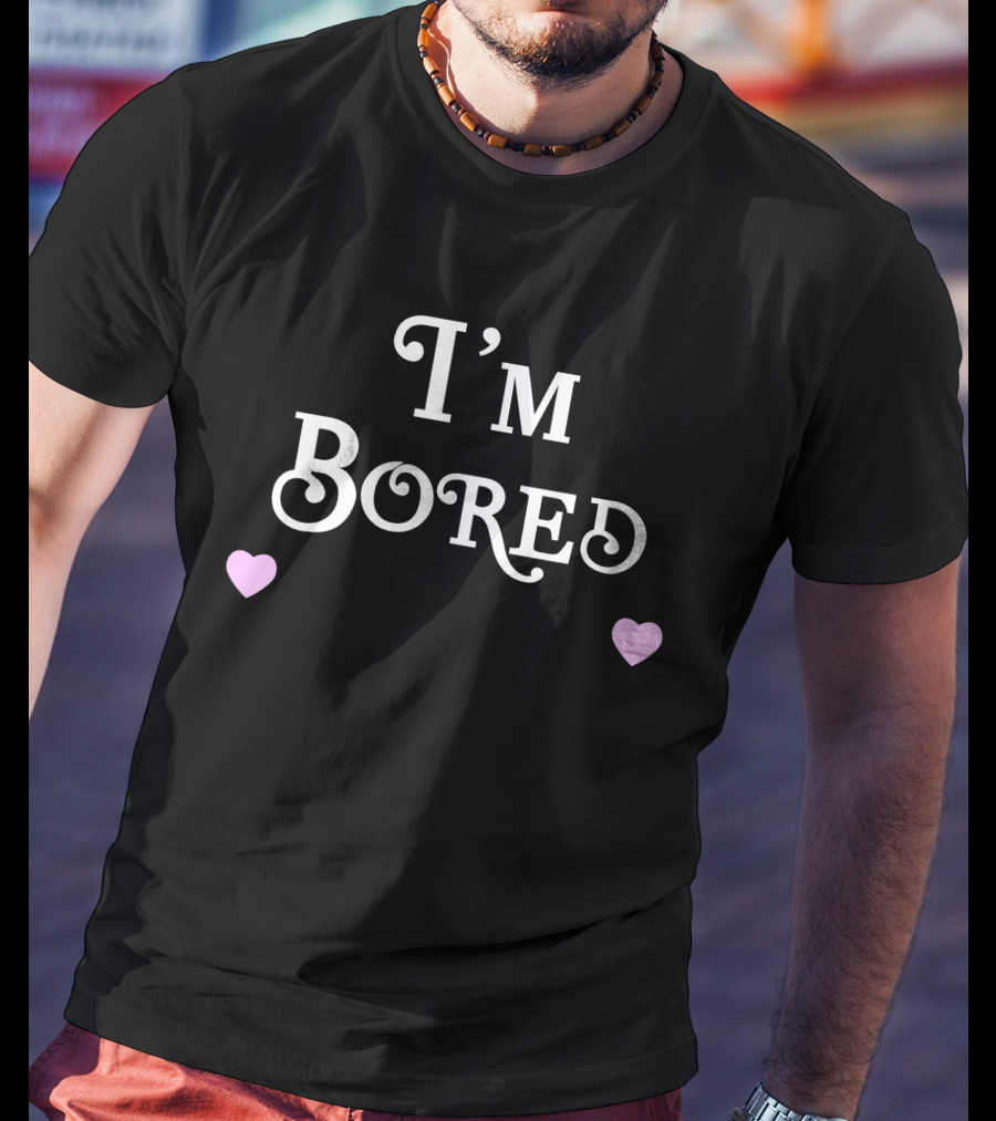 Queens Of Bravo I'm Bored I'm Bored Pink Hearts T-Shirt