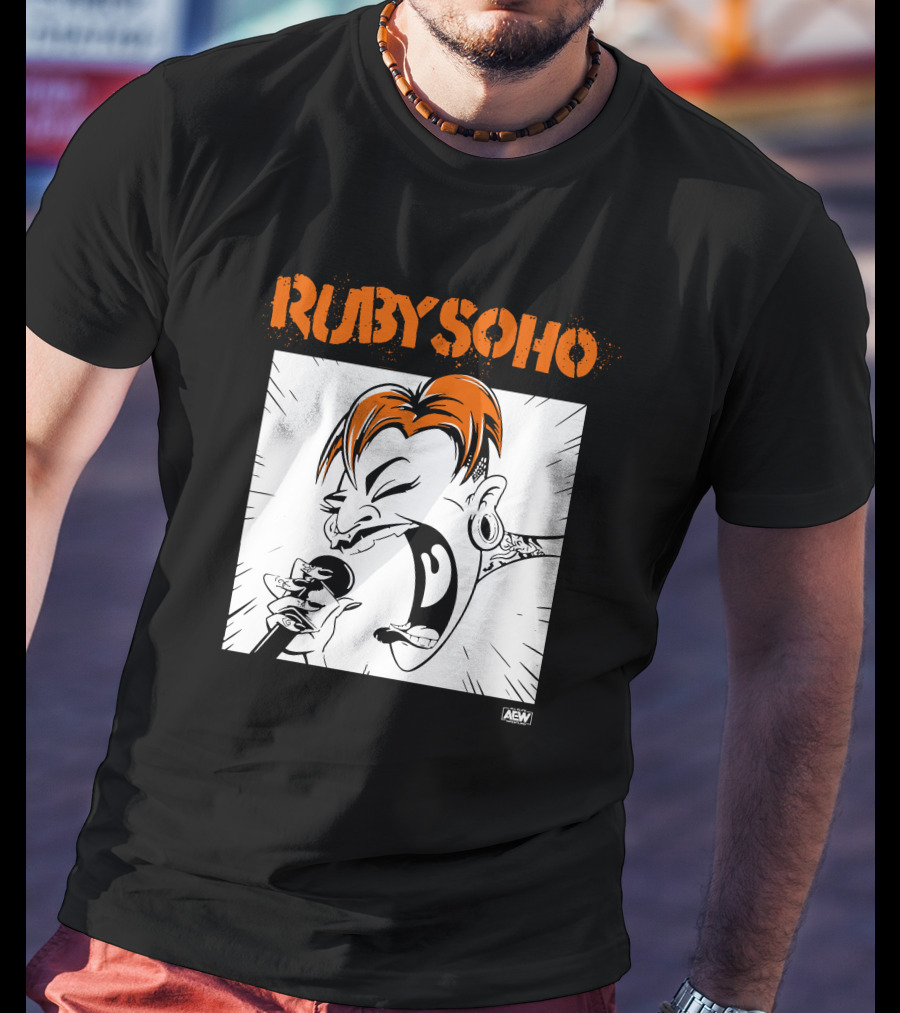 Ruby Soho AEW All Elite Wrestling Merch Scream Tattoo Mic Iconic T-Shirt