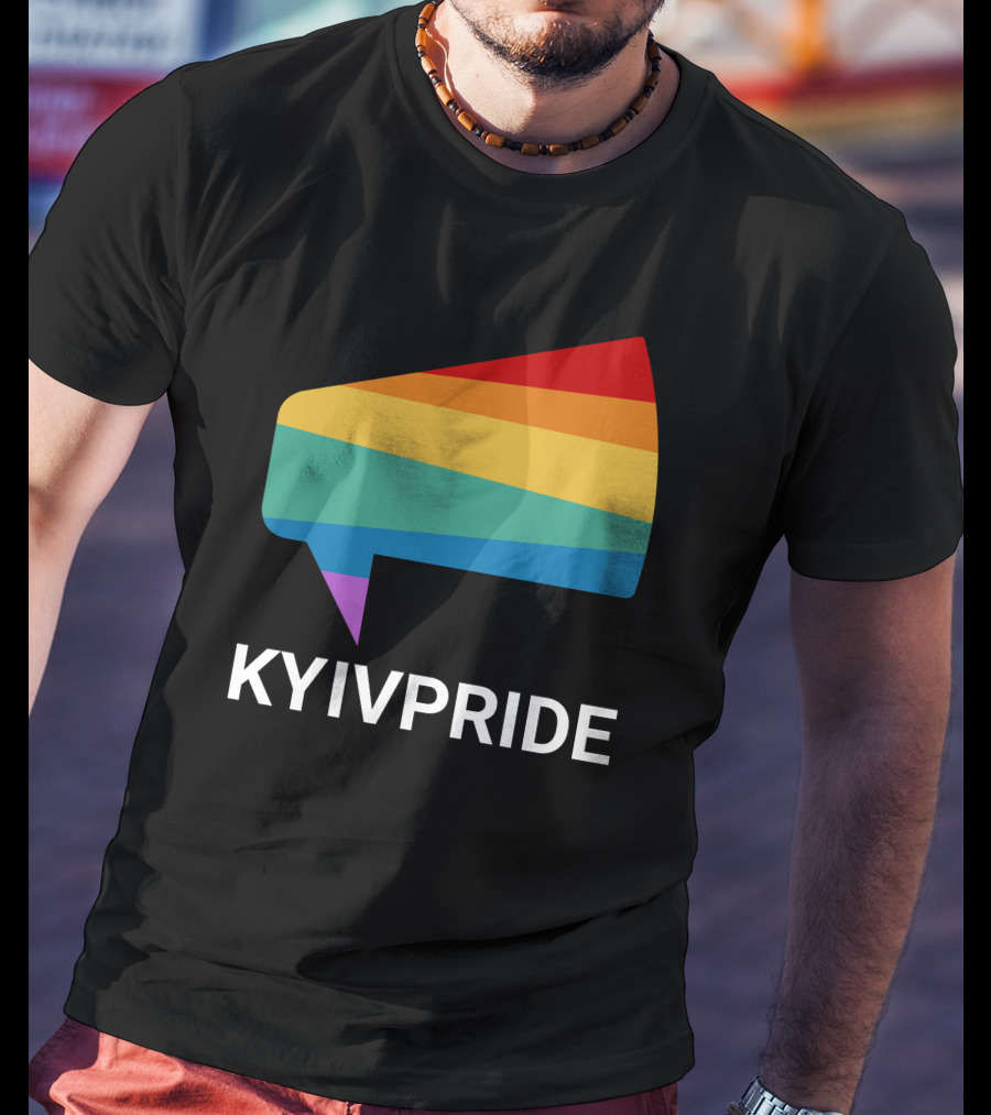 Kyiv Pride Rainbow Megaphone Shirleene Robinson T-Shirt