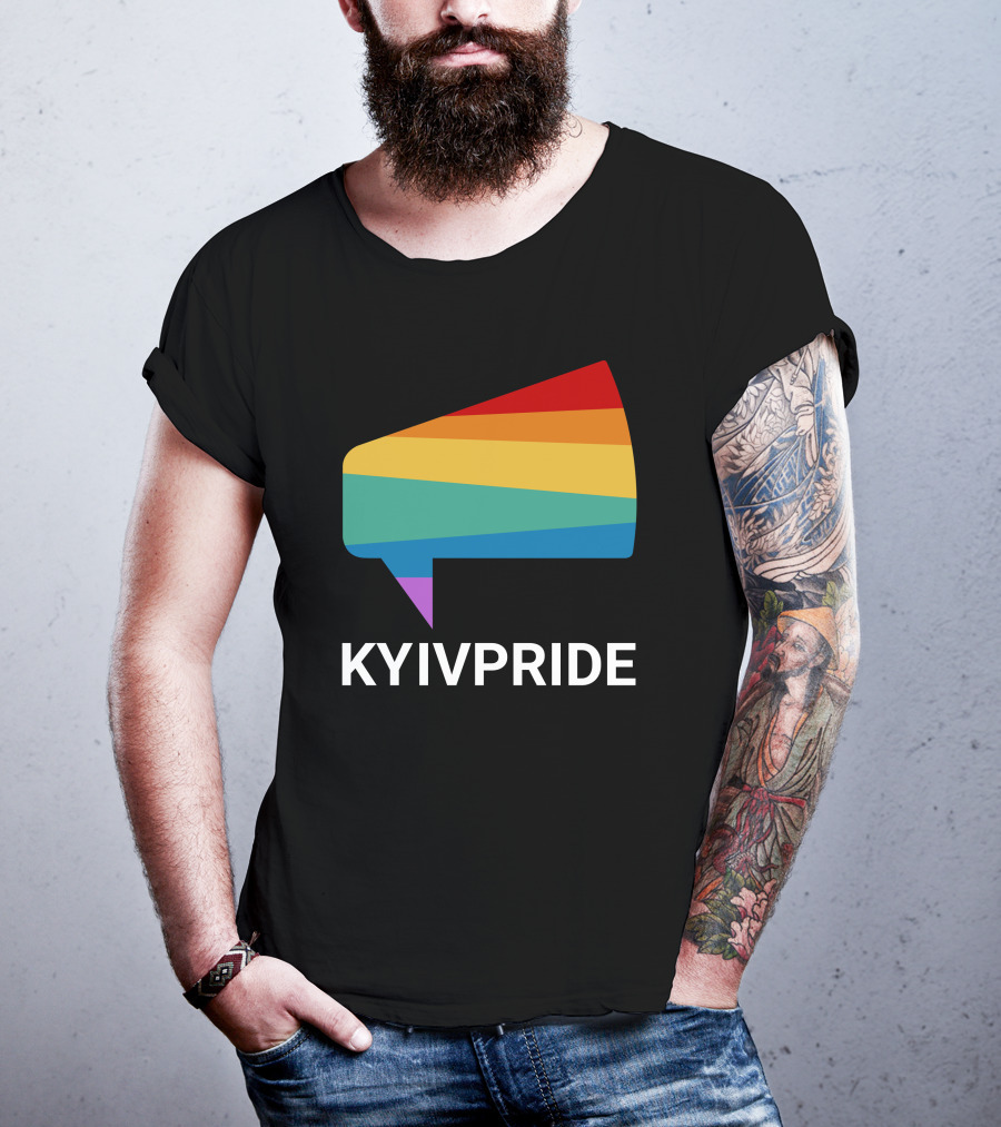 Kyiv Pride Rainbow Megaphone Shirleene Robinson T-Shirt