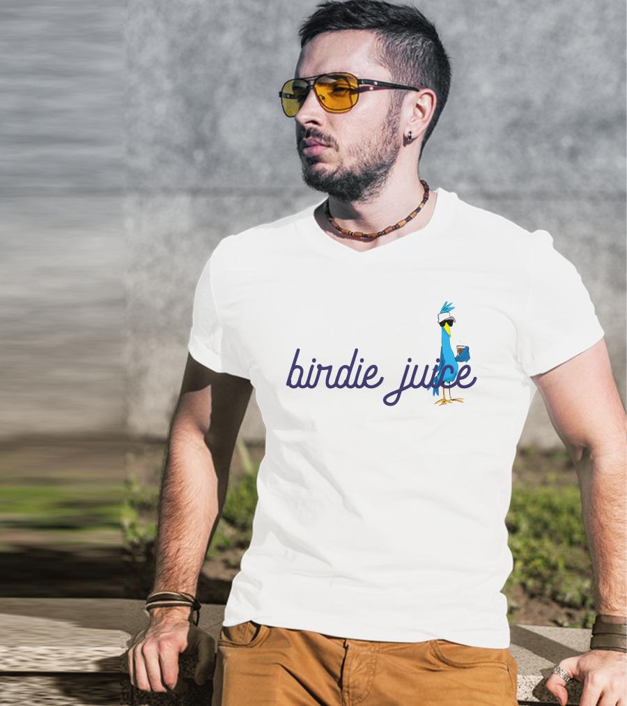 Colt Knost Birdie Juice Script Golf Bird Character T-Shirt