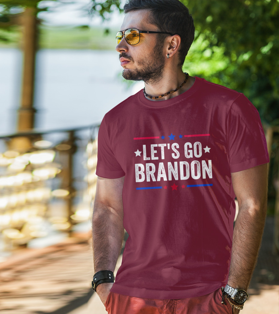 Manny Machado Let's Go Brandon Stars Stripes Red Blue White T-Shirt