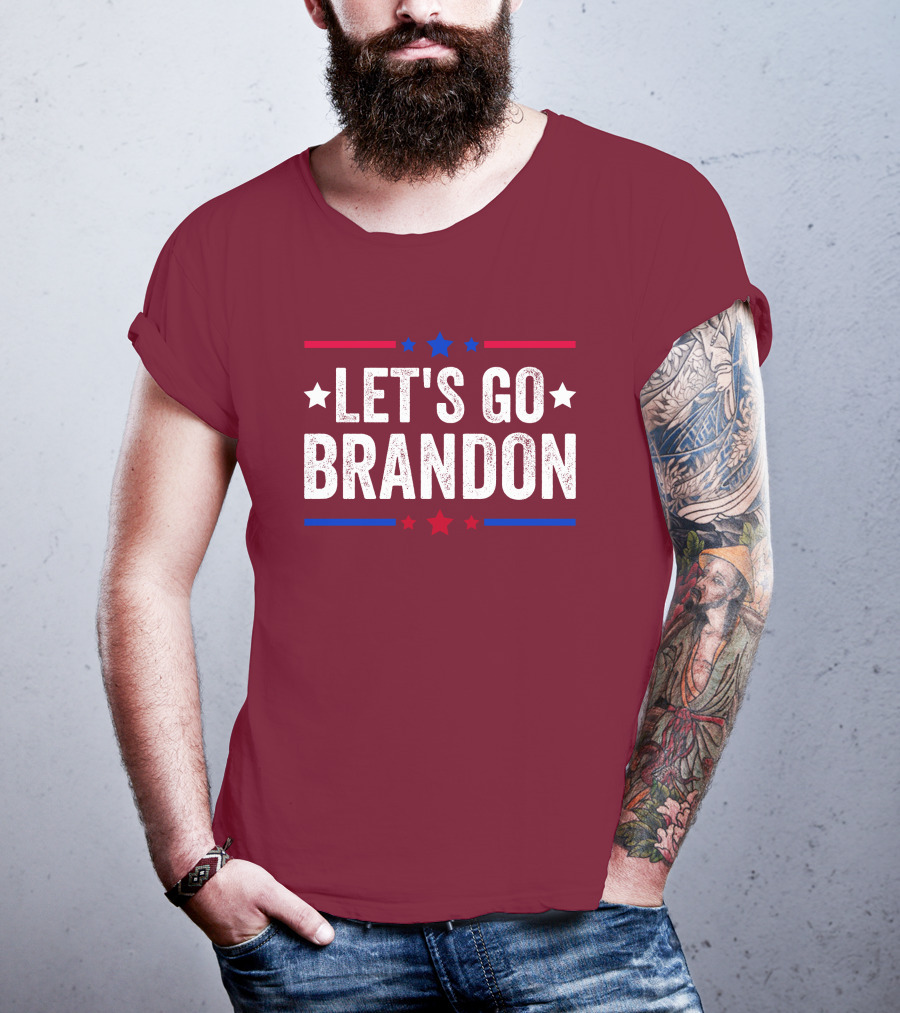 Manny Machado Let's Go Brandon Stars Stripes Red Blue White T-Shirt