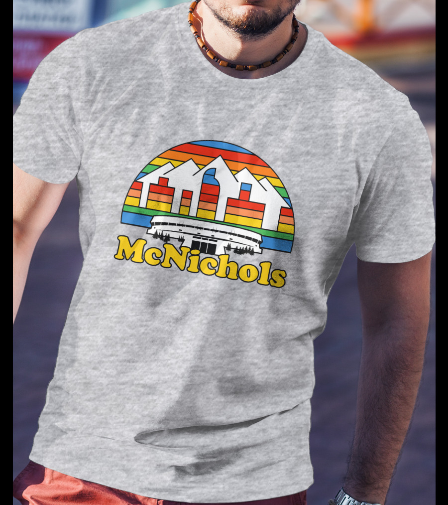 McNichols Sports Arena Retro Mountain Rainbow T-Shirt