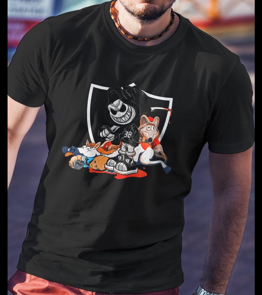 DC4L Custom Tee's Battle For The Division Raiders Wolf Horse Rivalry T-Shirt