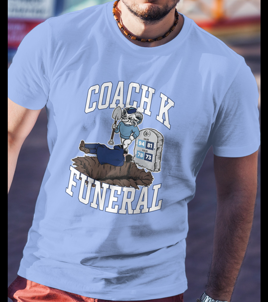 Coach K Funeral Blue Devil Gravesite Shovel Tombstone Basketball Numbers T-Shirt