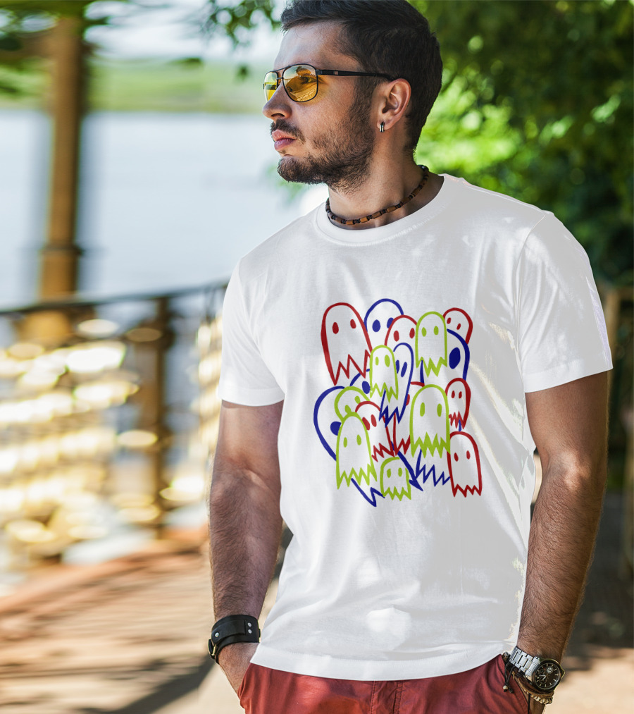 Snckpck Ghosty Multicolor Ghost Cluster T-Shirt