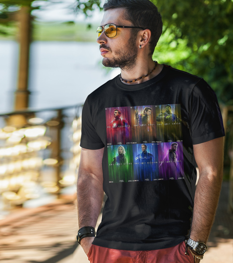 Avenger One Last Sacrifice Shot Smash Stand Mission Fight Marvel Studios April 26 T-Shirt