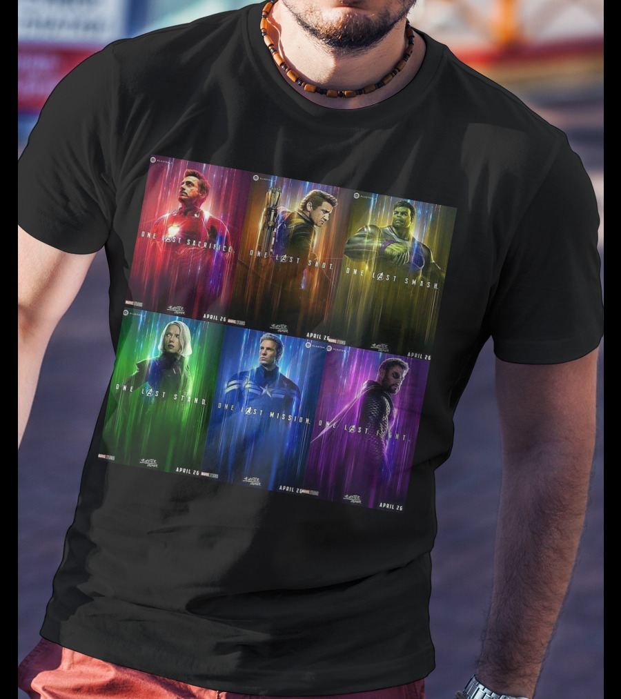 Avenger One Last Sacrifice Shot Smash Stand Mission Fight Marvel Studios April 26 T-Shirt