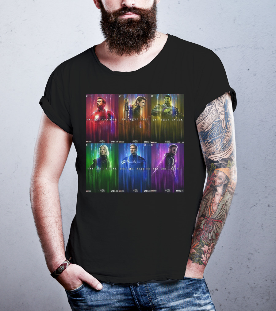 Avenger One Last Sacrifice Shot Smash Stand Mission Fight Marvel Studios April 26 T-Shirt
