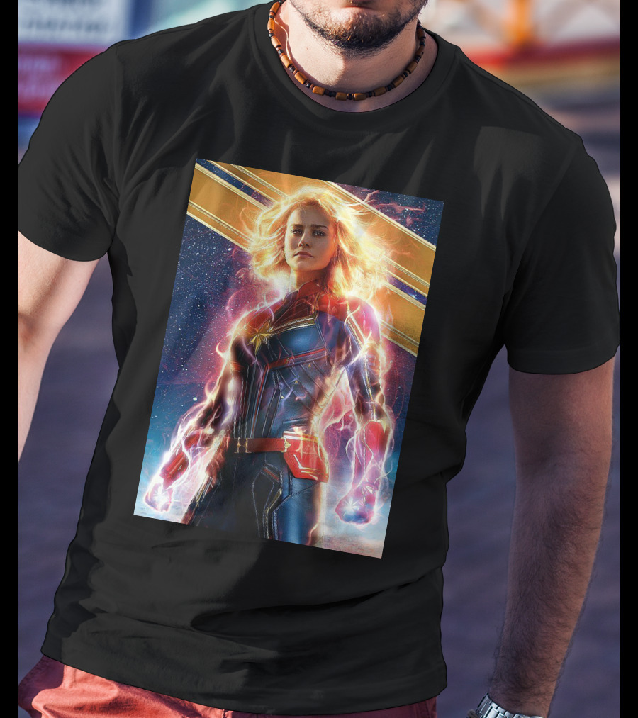 Captain Marvel Shining Heroic Power Cosmic Energy T-Shirt