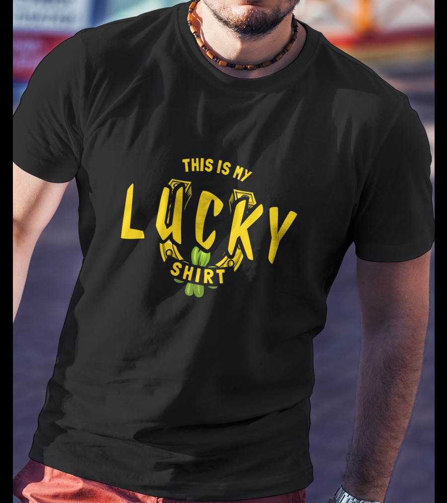 This Is My Lucky Shirt Iconic Horseshoe Clover T-Shirt