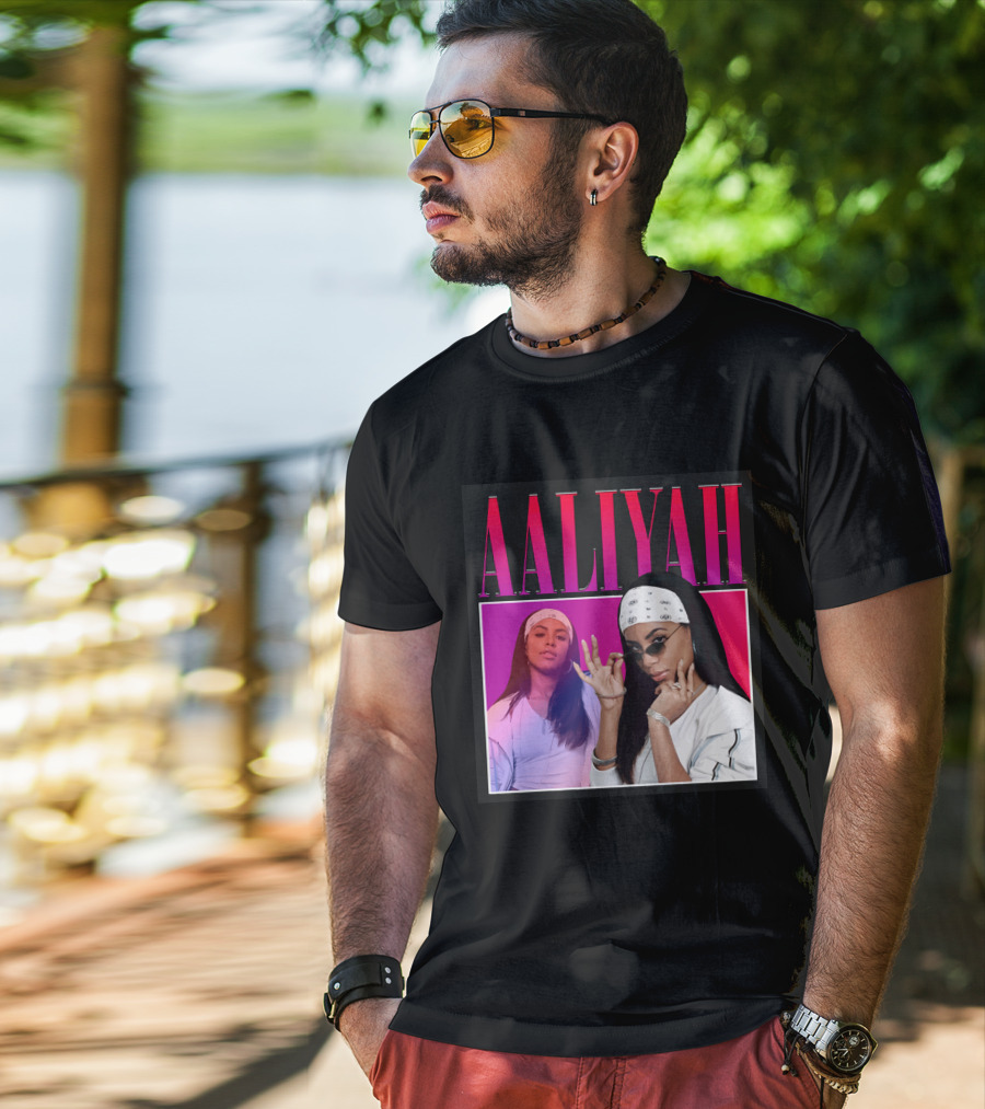 Aaliyah Pink And Red Gradient Bandana T-Shirt