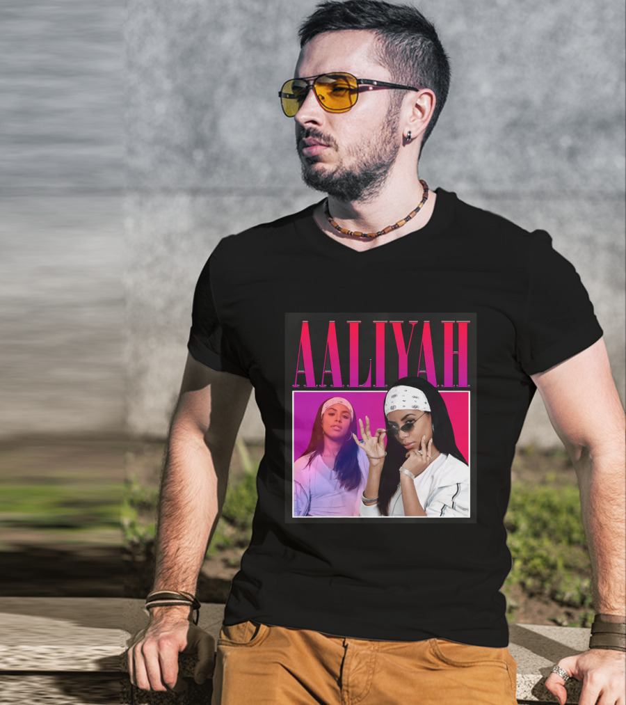 Aaliyah Pink And Red Gradient Bandana T-Shirt