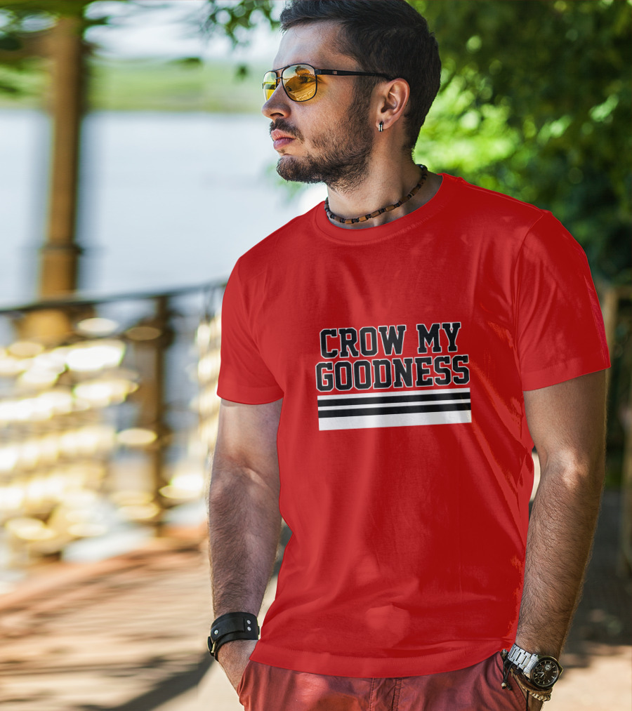 CROW MY GOODNESS Black And White Stripes T-Shirt