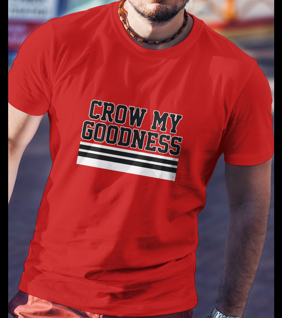 CROW MY GOODNESS Black And White Stripes T-Shirt