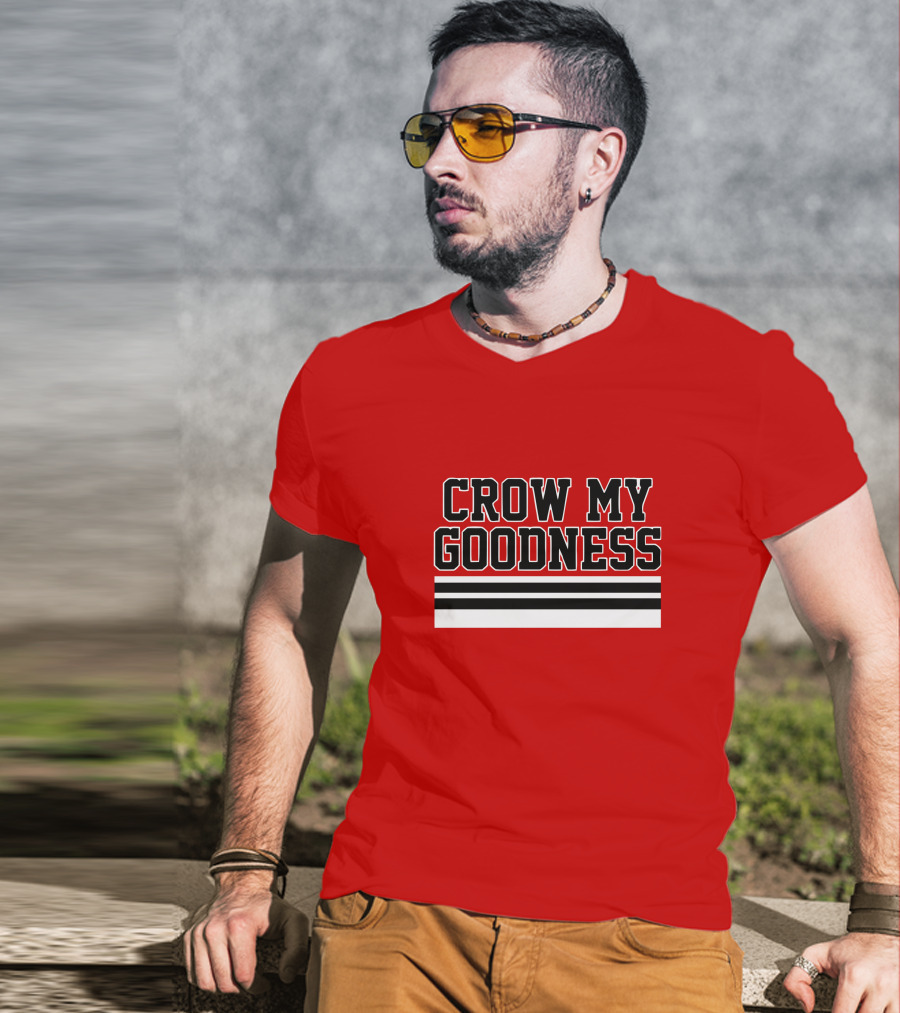 CROW MY GOODNESS Black And White Stripes T-Shirt