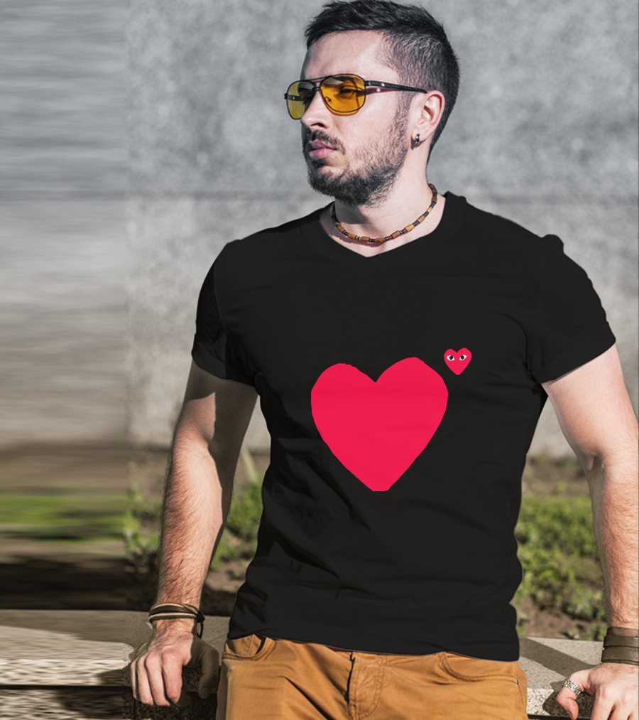 Comme Des Garçons Play Red Heart Icon Eyes T-Shirt