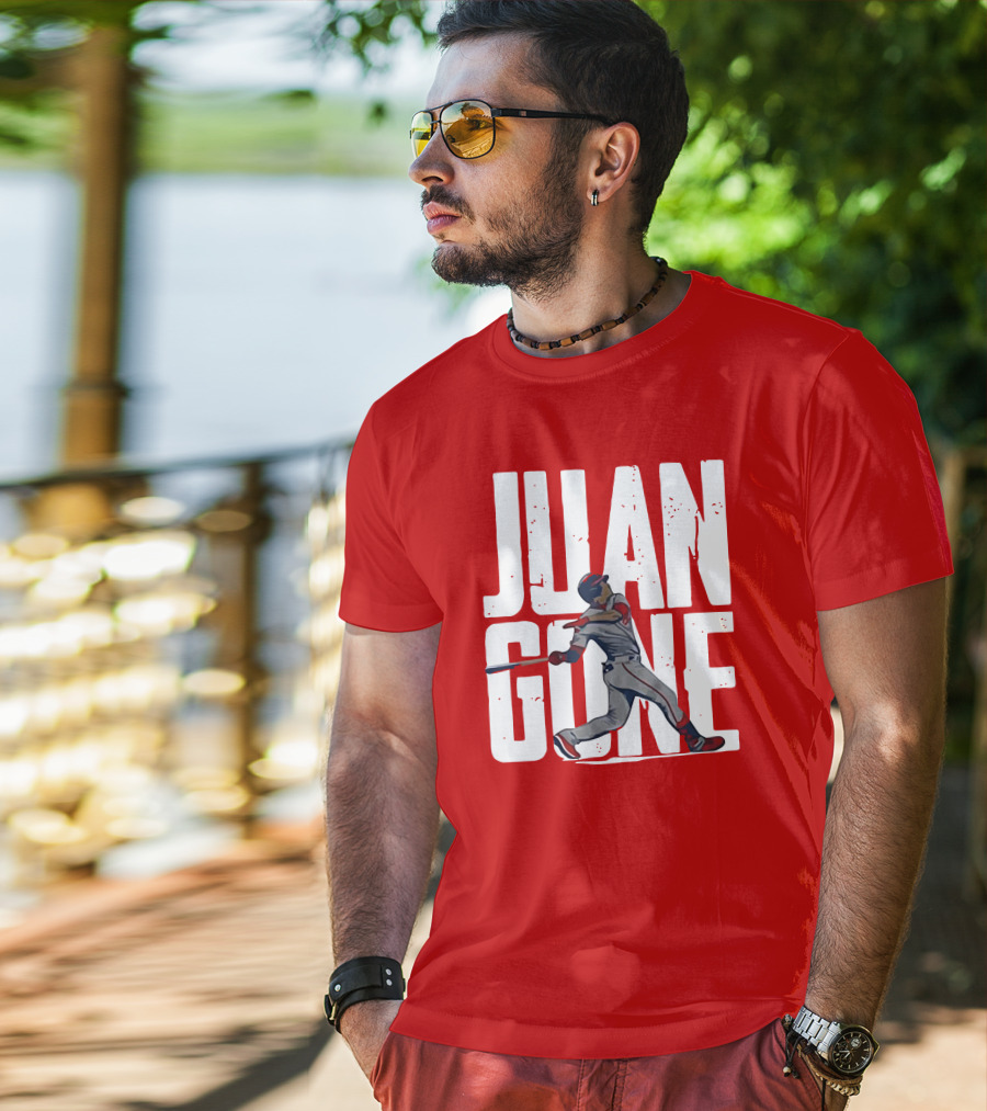 Juan Gone Baseball Player Silhouette Swinging Bat T-Shirt