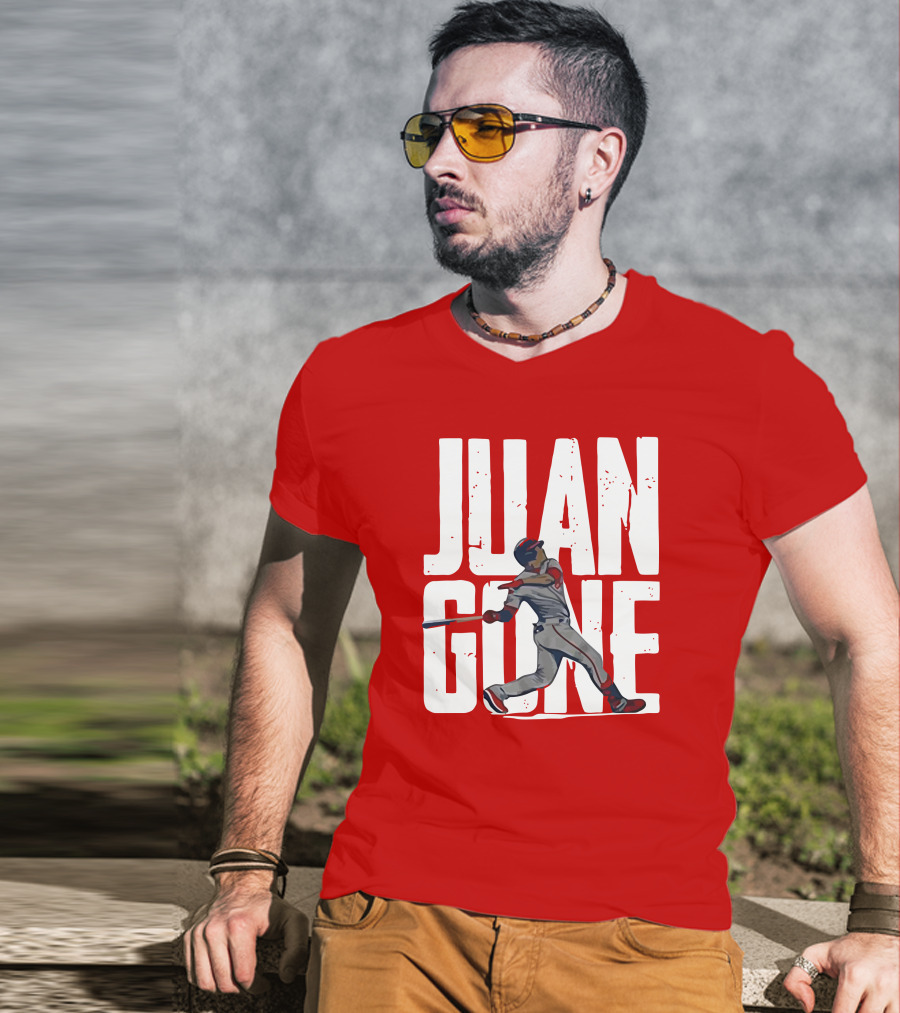 Juan Gone Baseball Player Silhouette Swinging Bat T-Shirt