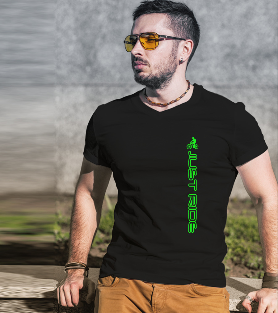 Just Ride Neon Green Bike T-Shirt
