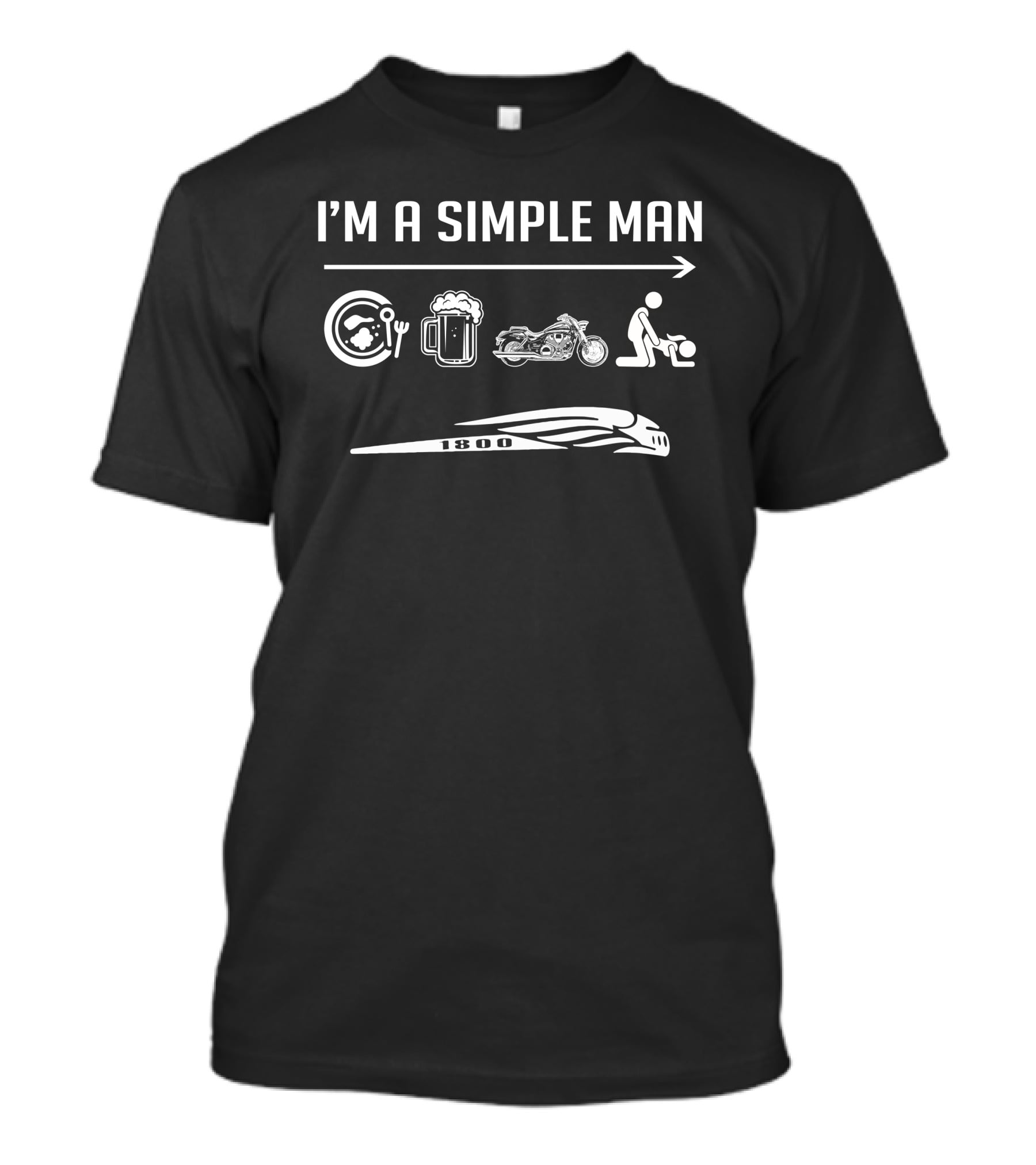 I'm A Simple Man Honda Vtx1800 1800 Motorcycle Beer Tools American Flag T-Shirt