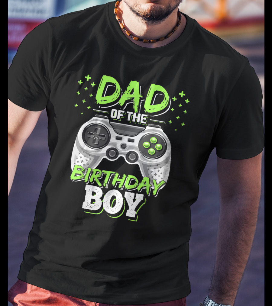 Dad Of The Birthday Boy Video Gamer Party Matching Mens T-Shirt