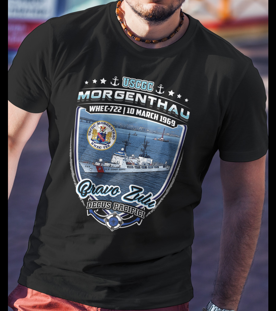 Uscgc Morgenthau Whec-722 10 March 1969 Bravo Zulu Decus Pacifici T-Shirt