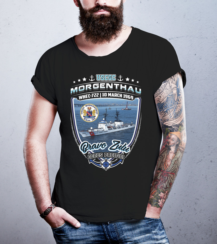 Uscgc Morgenthau Whec-722 10 March 1969 Bravo Zulu Decus Pacifici T-Shirt