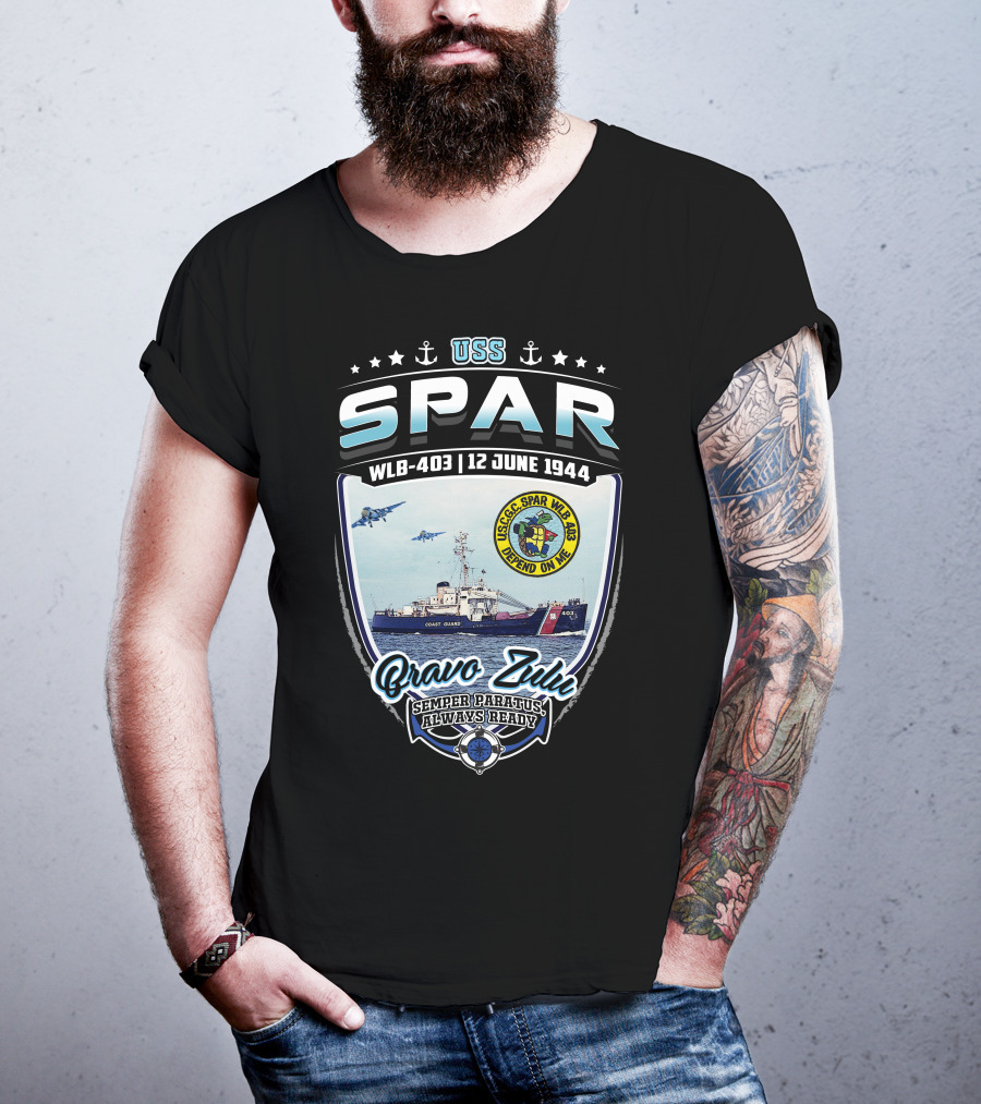 Uss Spar Wlb-403 12 June 1944 Bravo Zulu Semper Paratus Always Ready T-Shirt