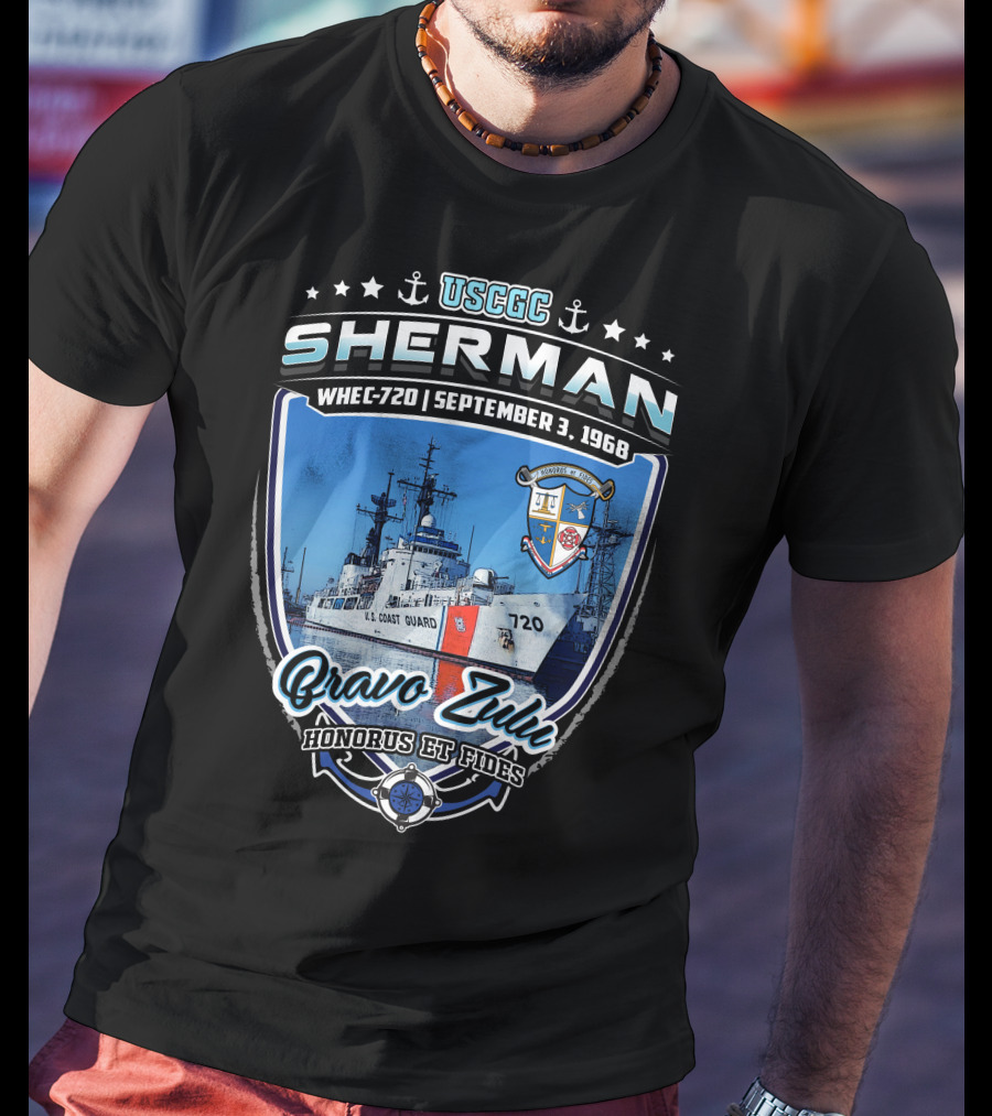 Uscgc Sherman Whec-720 September 3 1968 Bravo Zulu Honorus Et Fides T-Shirt