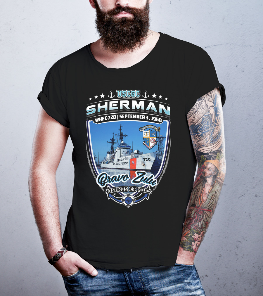 Uscgc Sherman Whec-720 September 3 1968 Bravo Zulu Honorus Et Fides T-Shirt