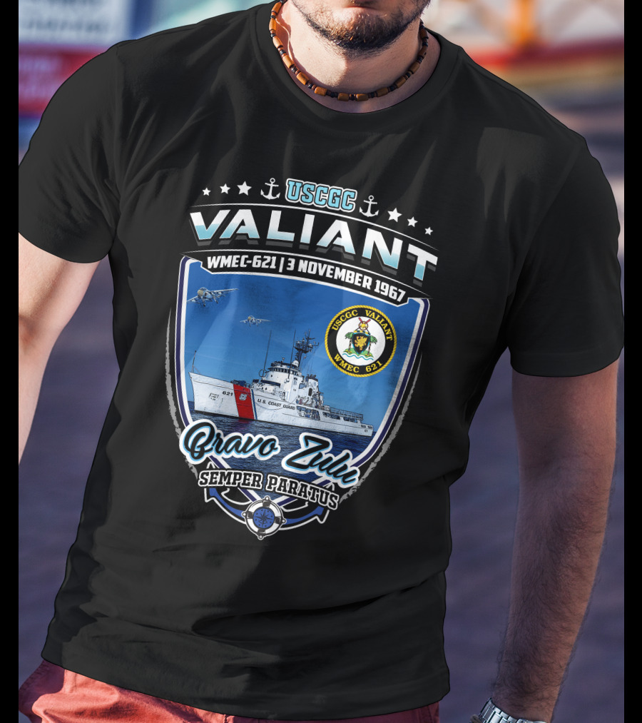 Uscgc Valiant Wmec-621 3 November 1967 Bravo Zulu Semper Paratus T-Shirt